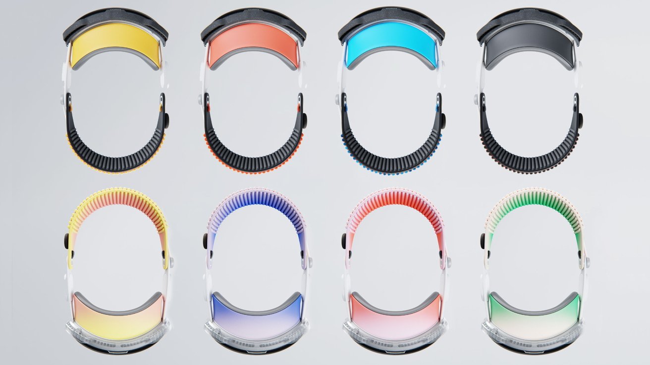 A colorful run of eye shields and headbands