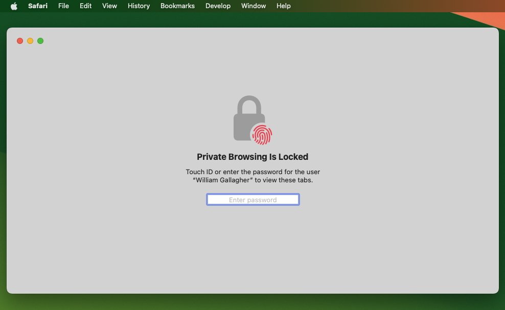 if you aren't actively using a private Safari window, it now automatically locks.