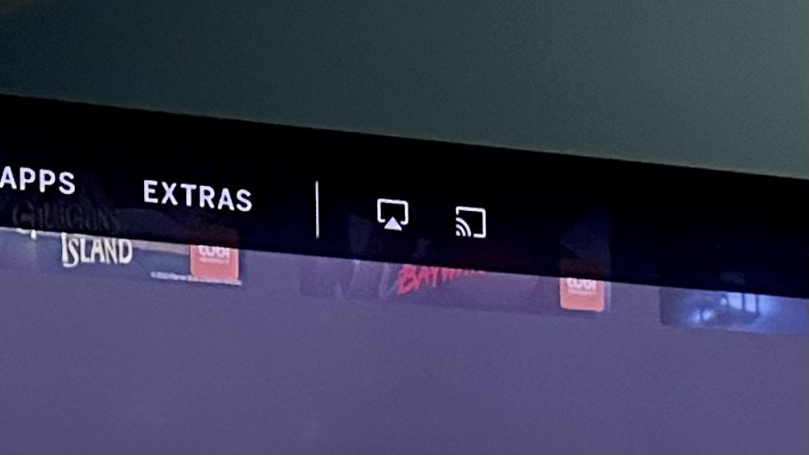 AirPlay icon on the top of the screen