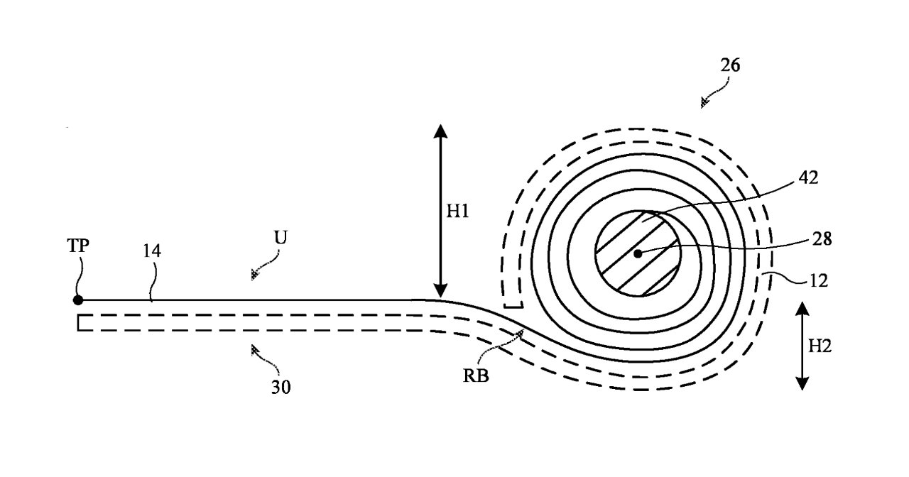 Detail from the patent showing on form of rolled-up display