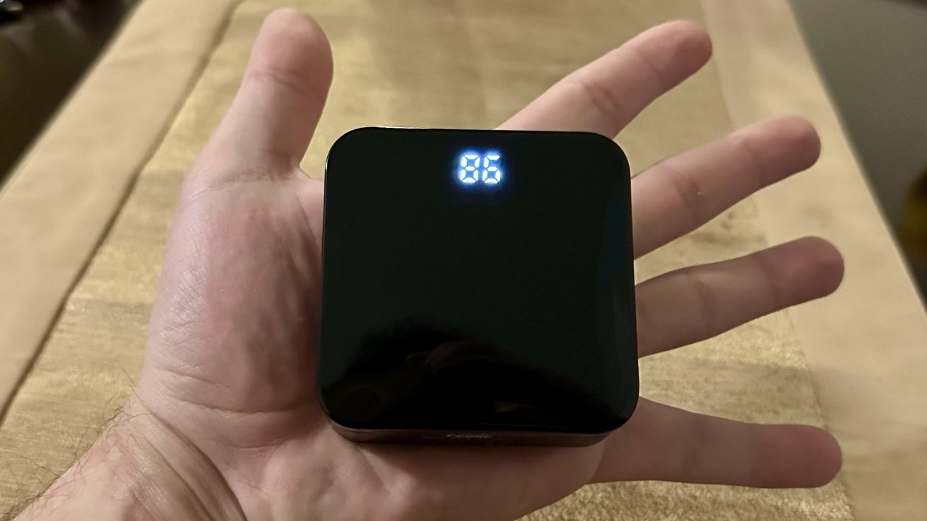 T-Core Power Bank in palm of hand
