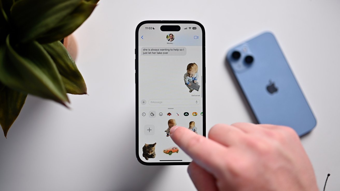 Custom stickers will show up alongside stickers purchased from the App Store