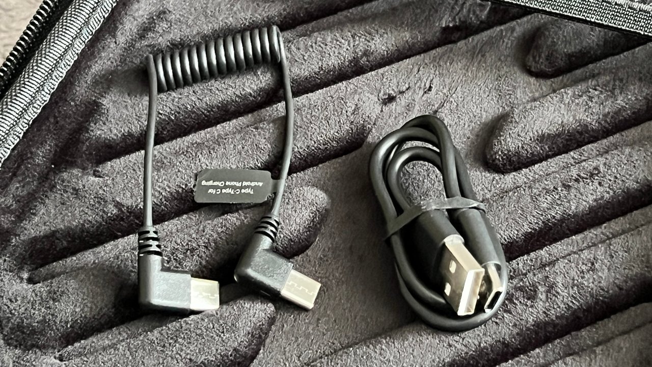 The kit includes a USB-C charging cable and a USB-C to USB-C cable