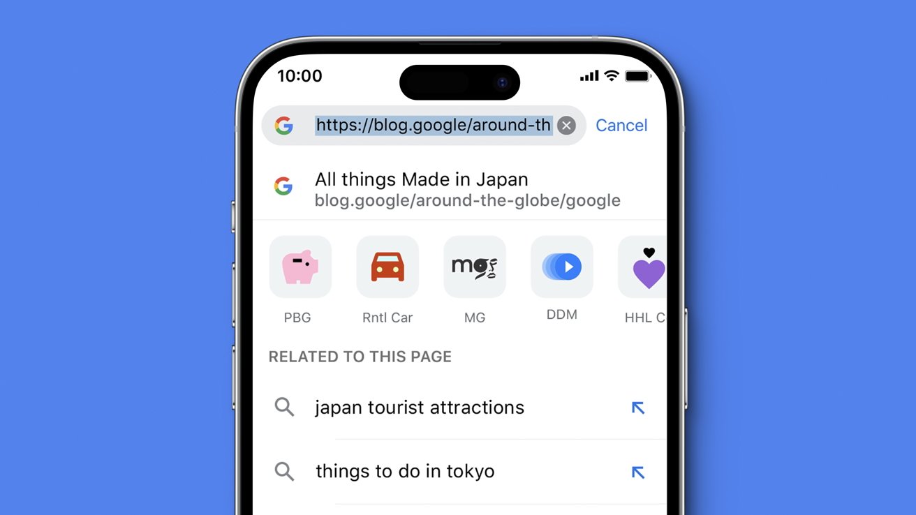 New search functions in Chrome for iOS