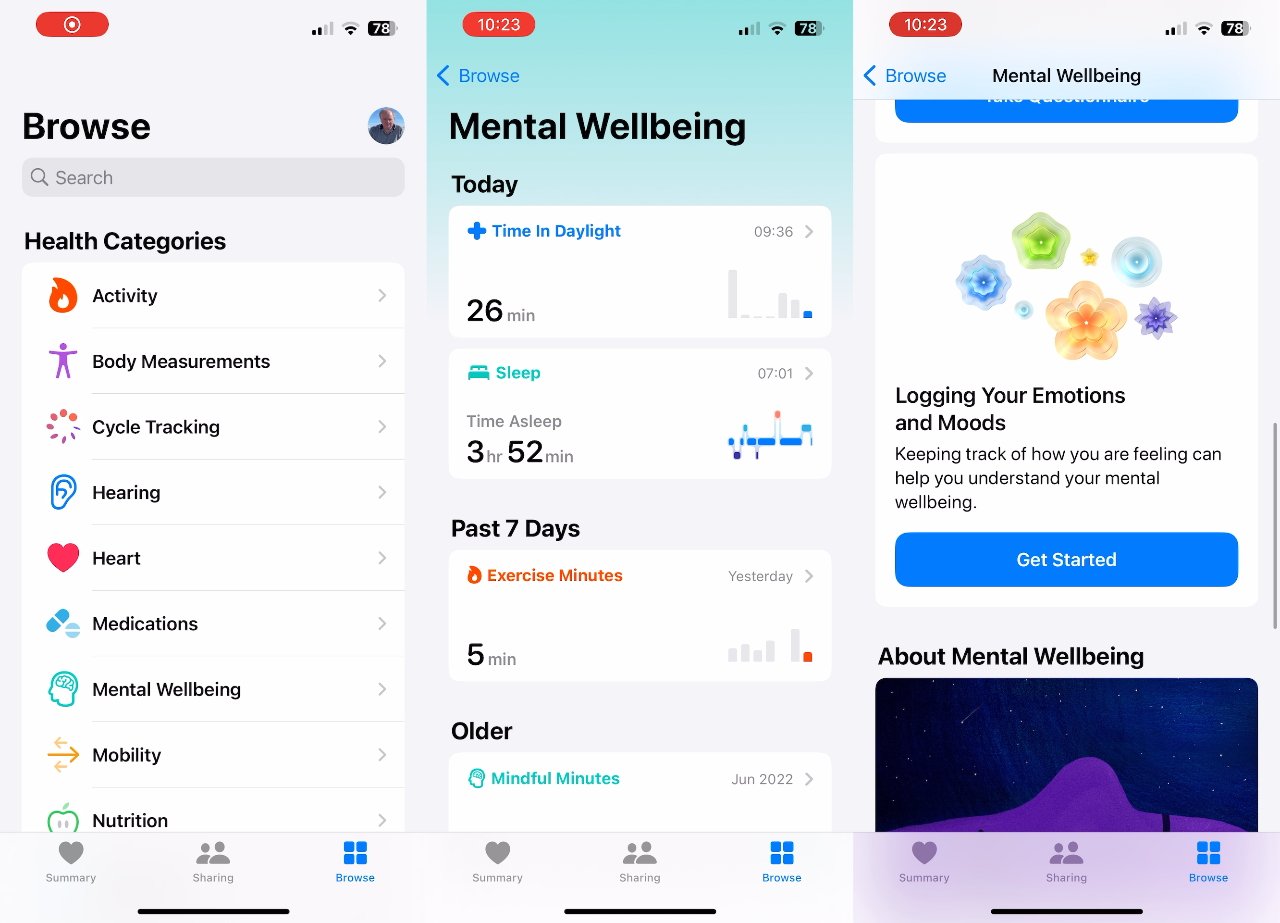 Set up the new mental health features by going to the Mental Wellbeing section in Health