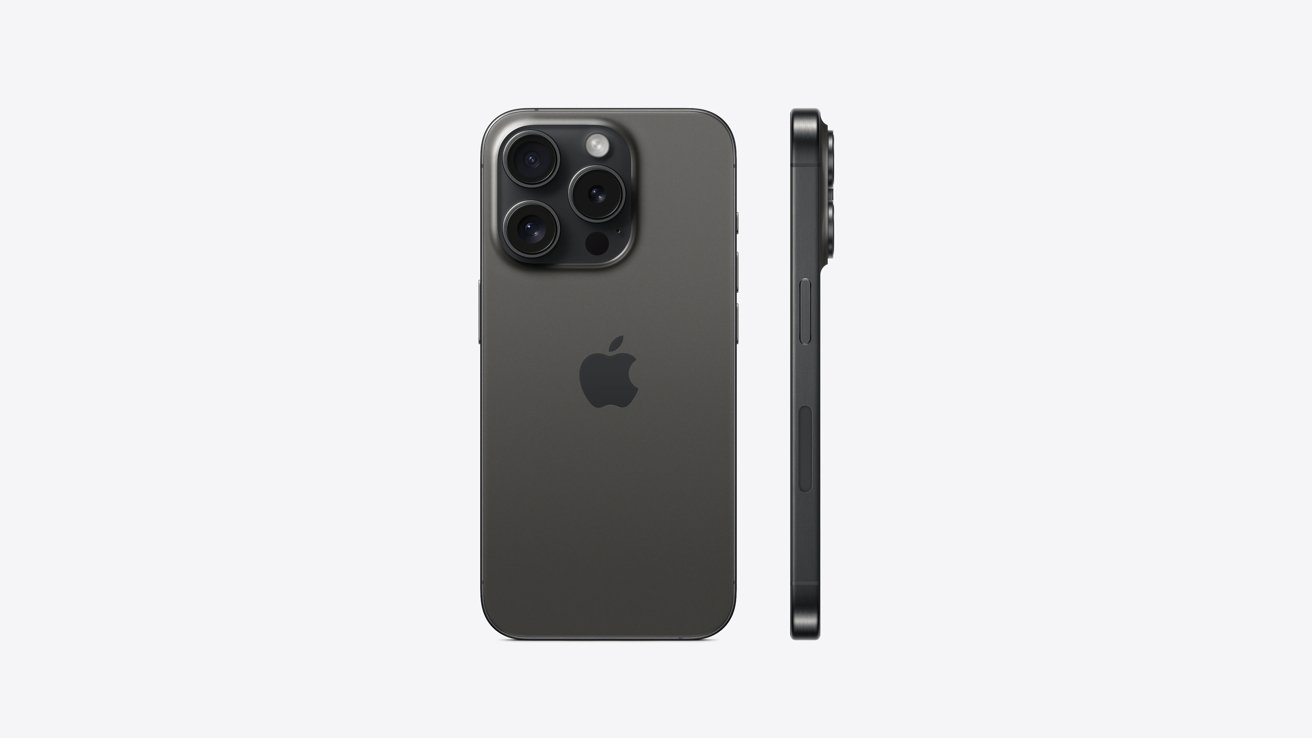 El perfil delantero y lateral del iPhone 15 Pro