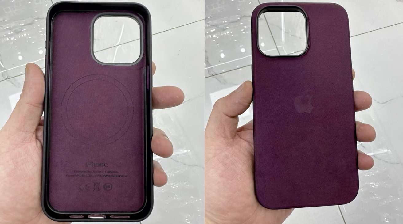 iPhone 15 fake leather phone case photos leak