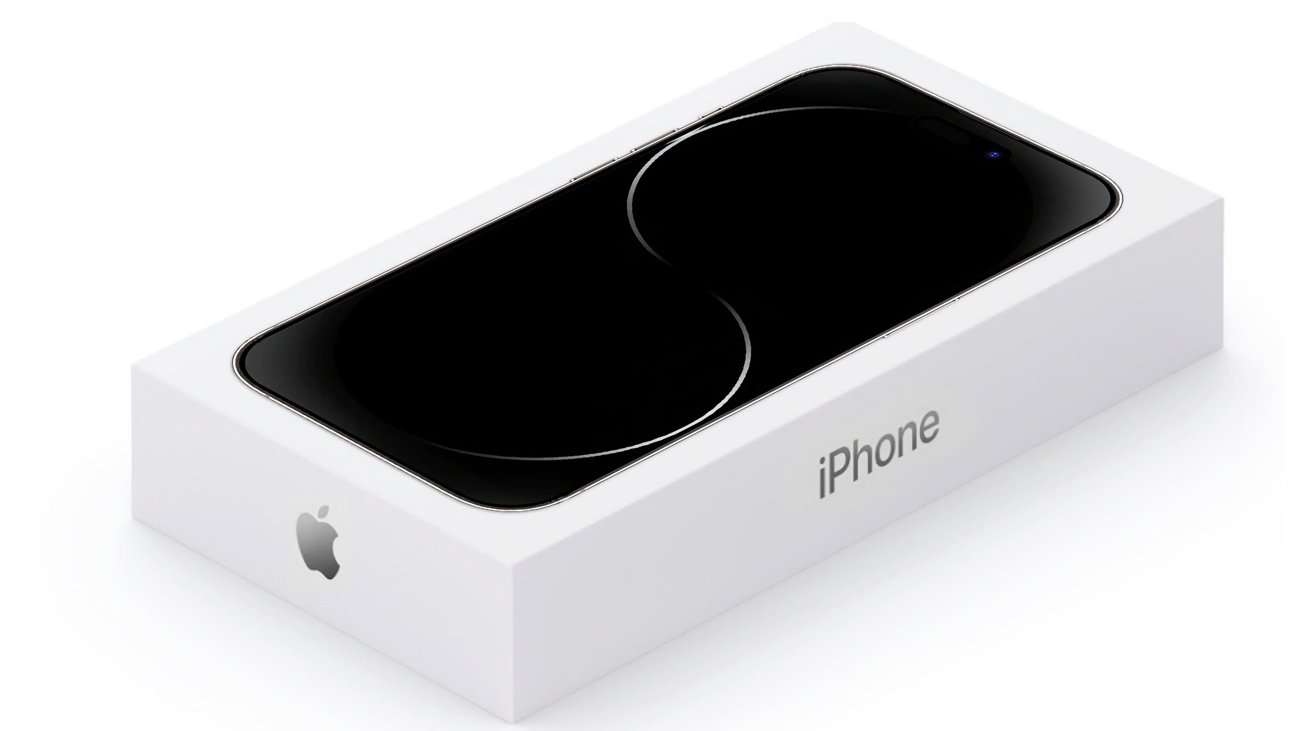 A rumored iPhone 15 Pro box render [X/@chandlerbongzz]