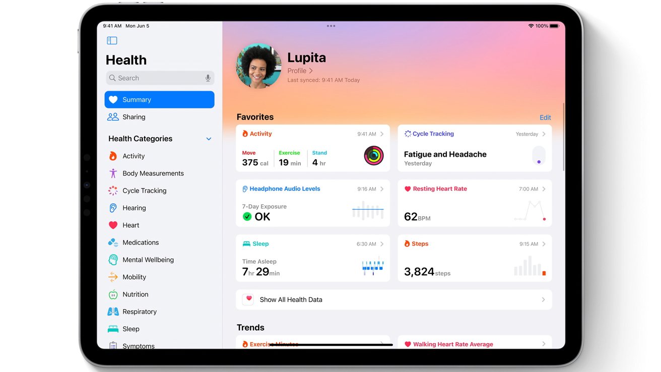 Apple Health on iPad