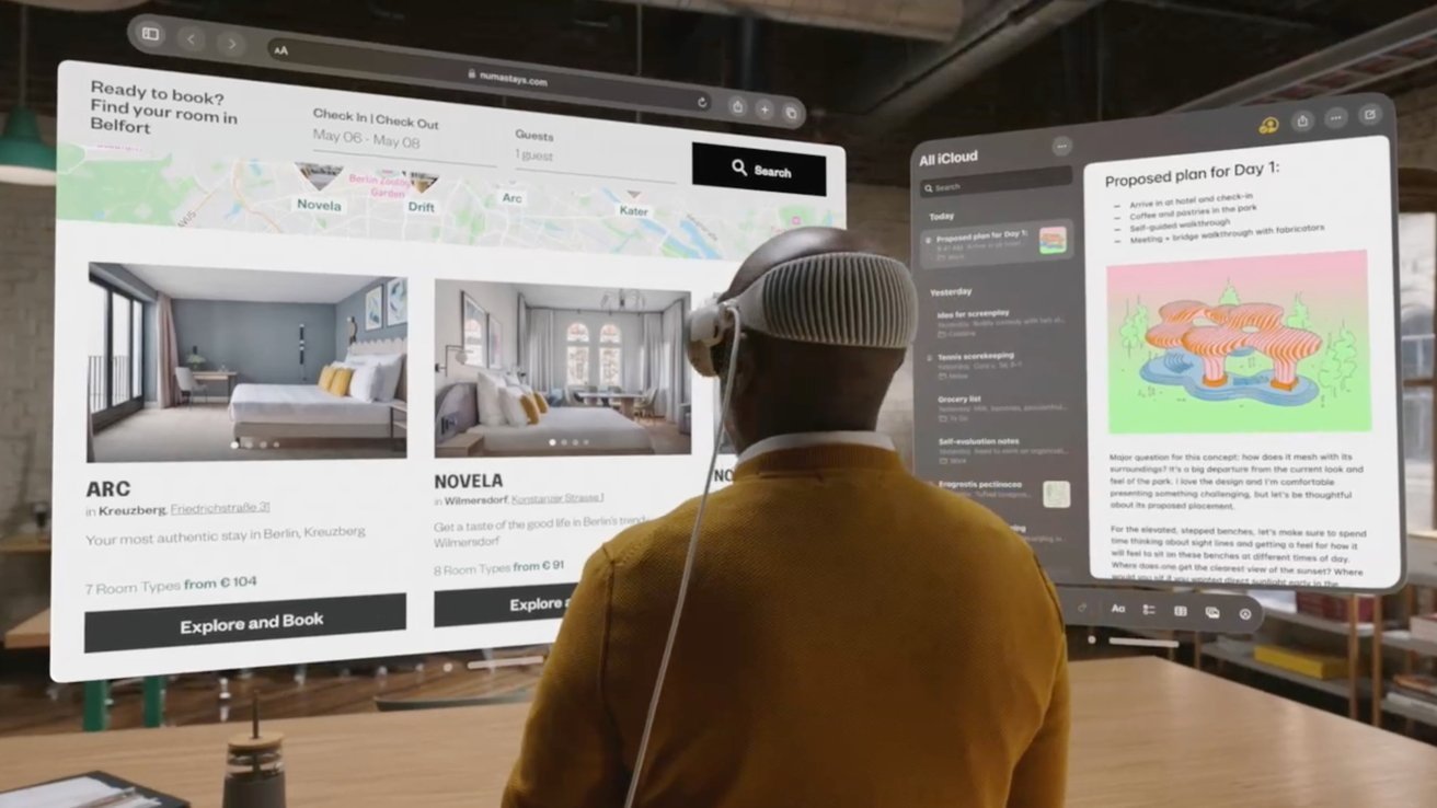 Apple Vision Pro with apps