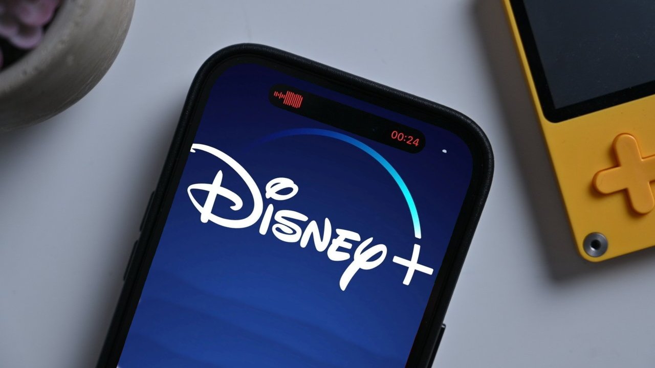 iPhone 14 Pro showing the Disney+ logo