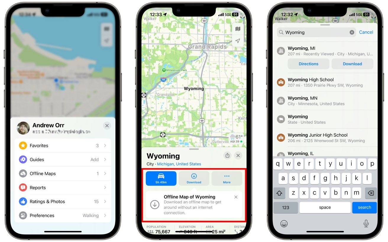 Как сохранить офлайн карту в Apple Maps с iOS 17