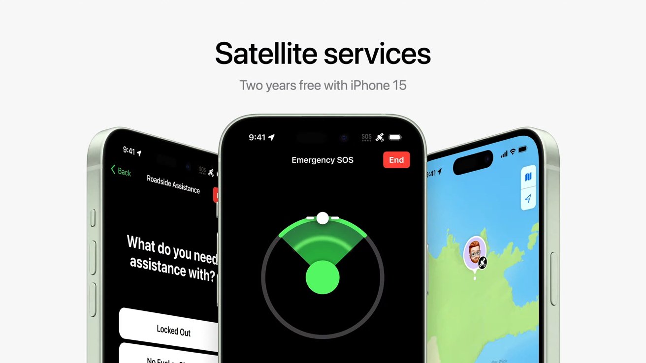 Satellite features on iPhone 15