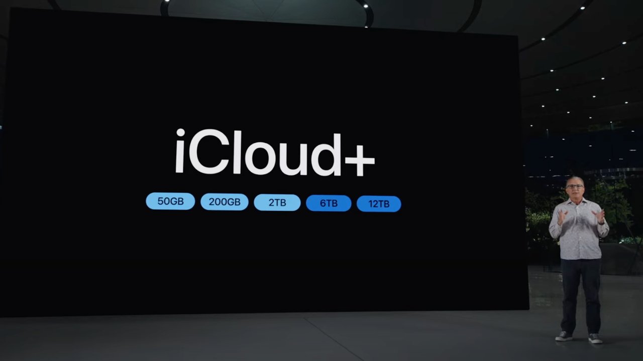 Apple's Greg Joswiak, announcing the new iCloud+ tiers