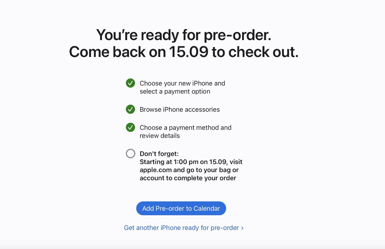 Apple walks you through every step up to verifying your credit card so that buying on the day is fast