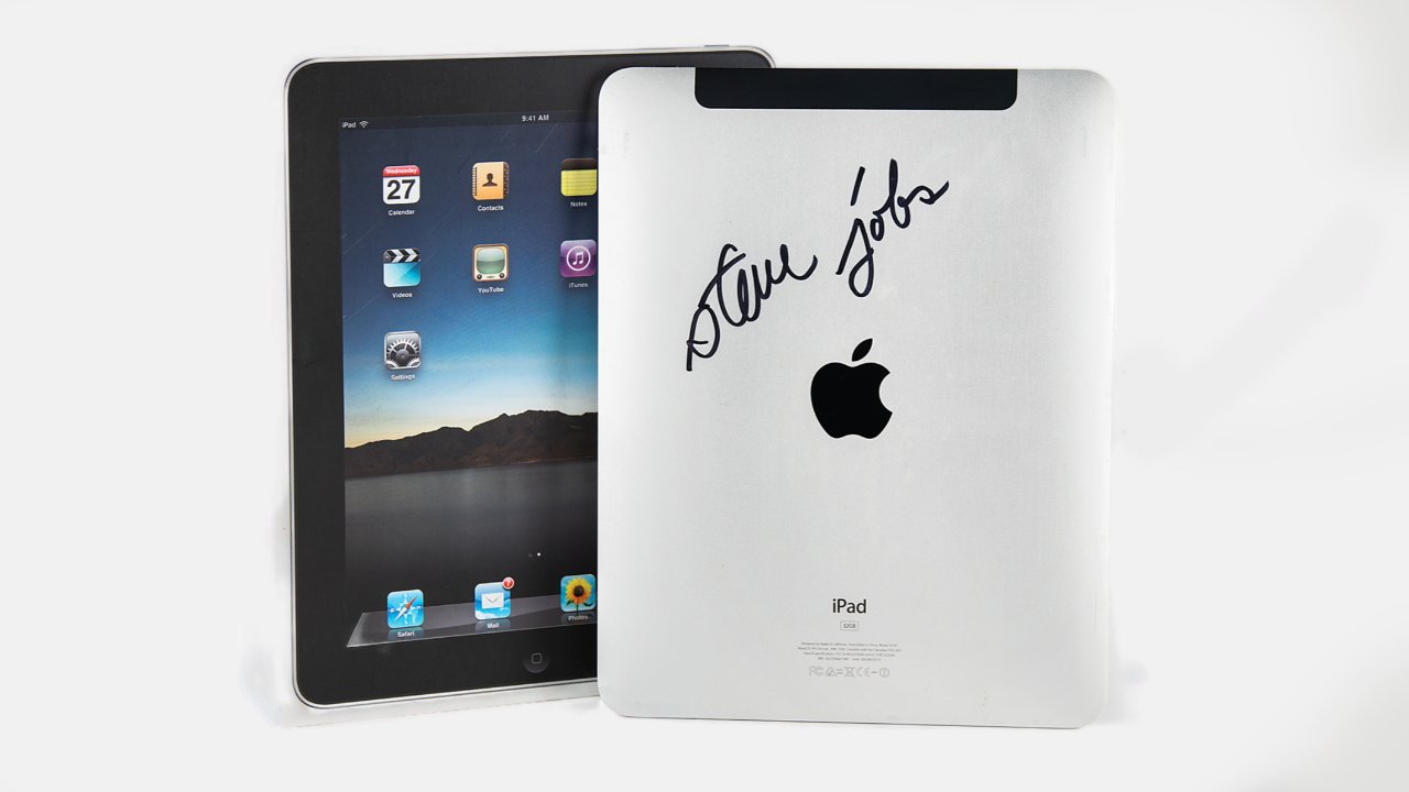 Steve Jobs signed iPad, plus a check and unopened iPhones, are up for auction