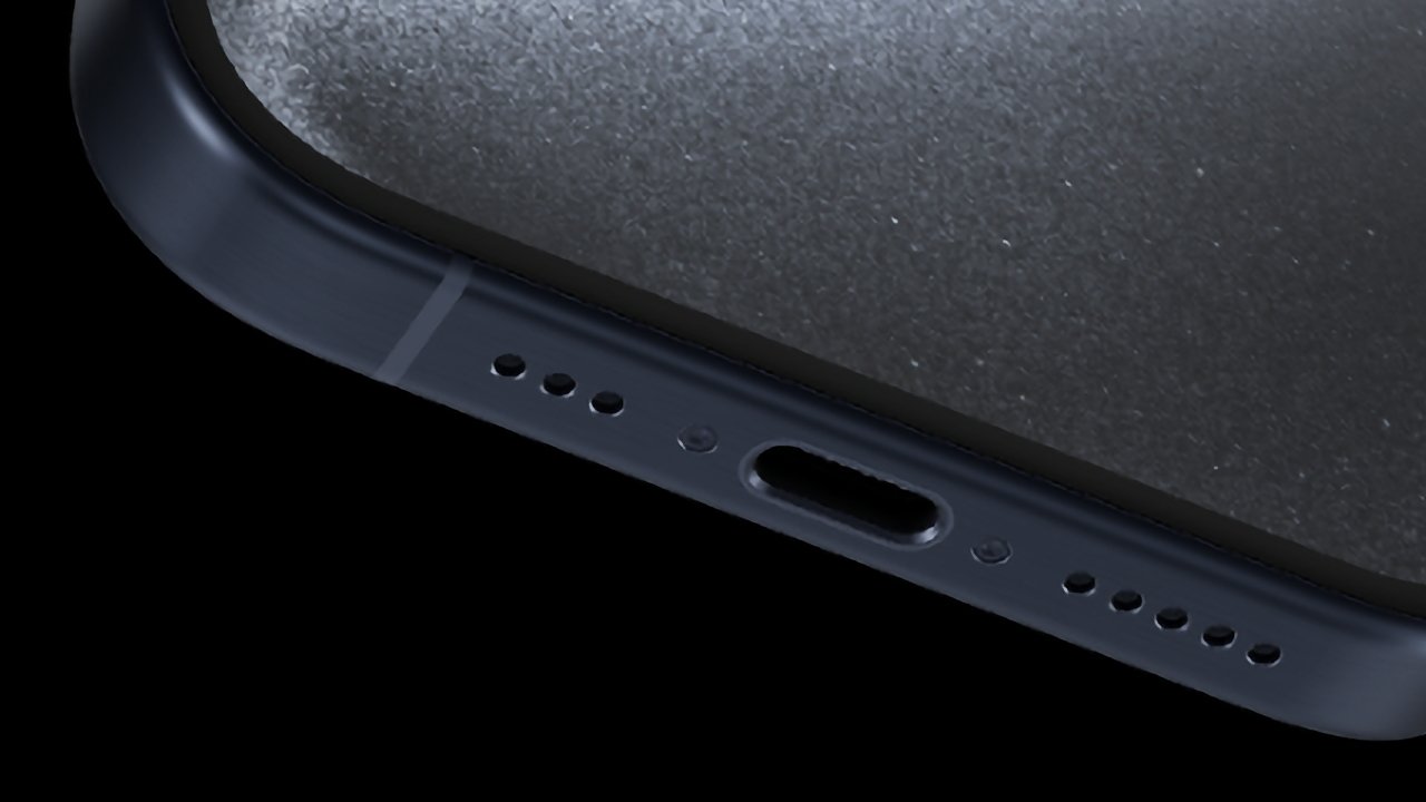 USB-C charging port on the iPhone 15 Pro (Source: Apple)