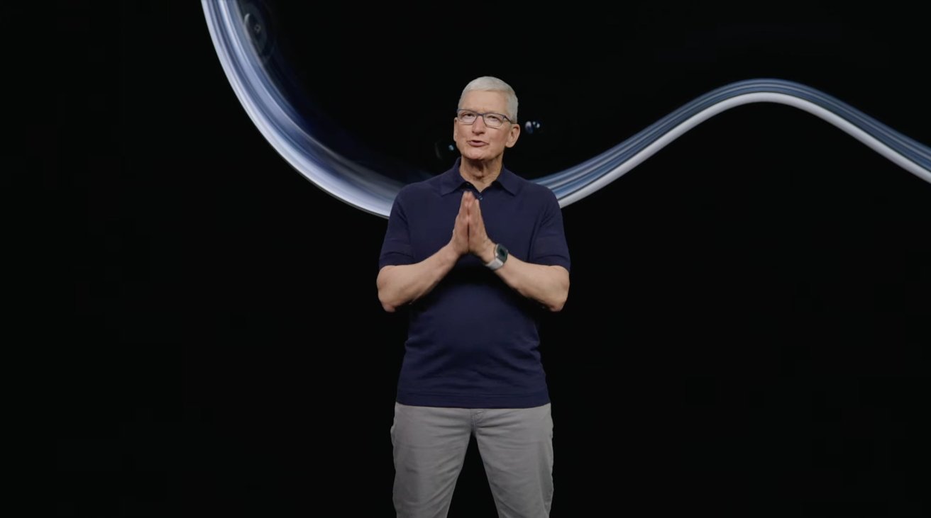 Apple CEO Tim Cook launching Apple Vision Pro at WWDC 2023