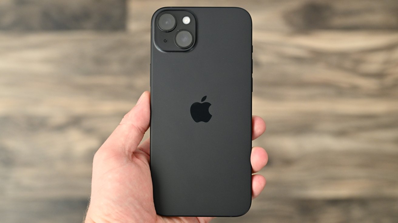The black iPhone 15 Plus