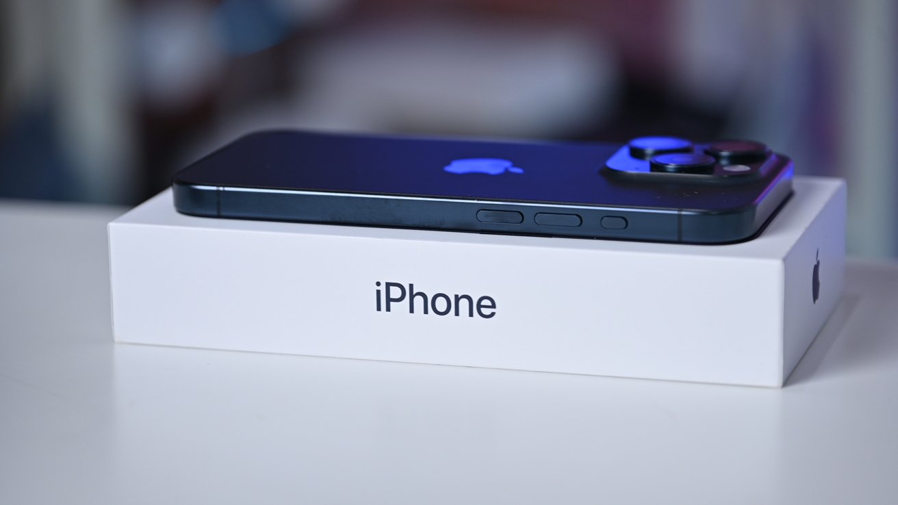 The blue titanium iPhone 15 Pro