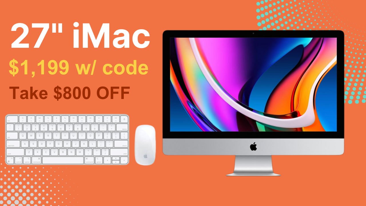 Apple iMac 27 with Retina 5K Display, 3.3Ghz 6-Core Intel i5, 8GB RAM,  512GB SSD, AMD Radeon Pro 5300 4GB, Mid 2020