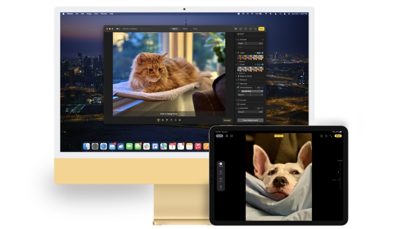 Changing focus point on a Mac or iPad