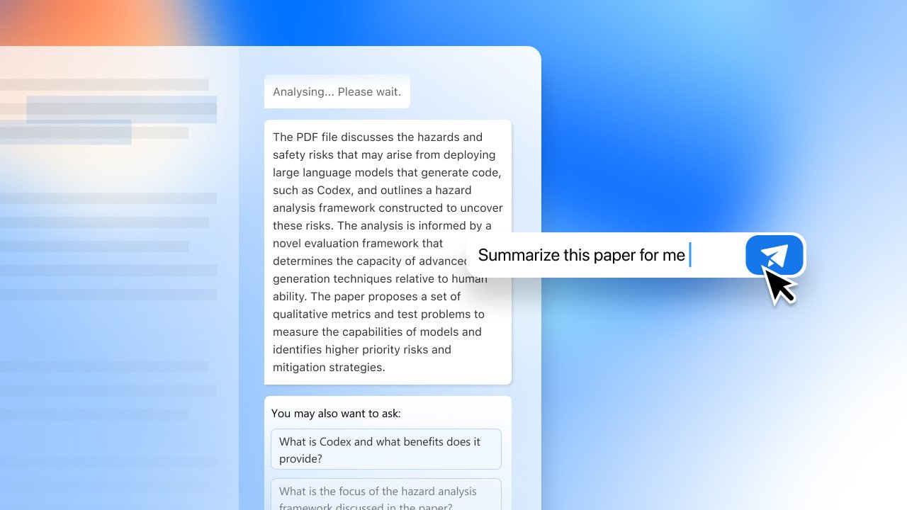 Use AI to help summarize your PDF's content.