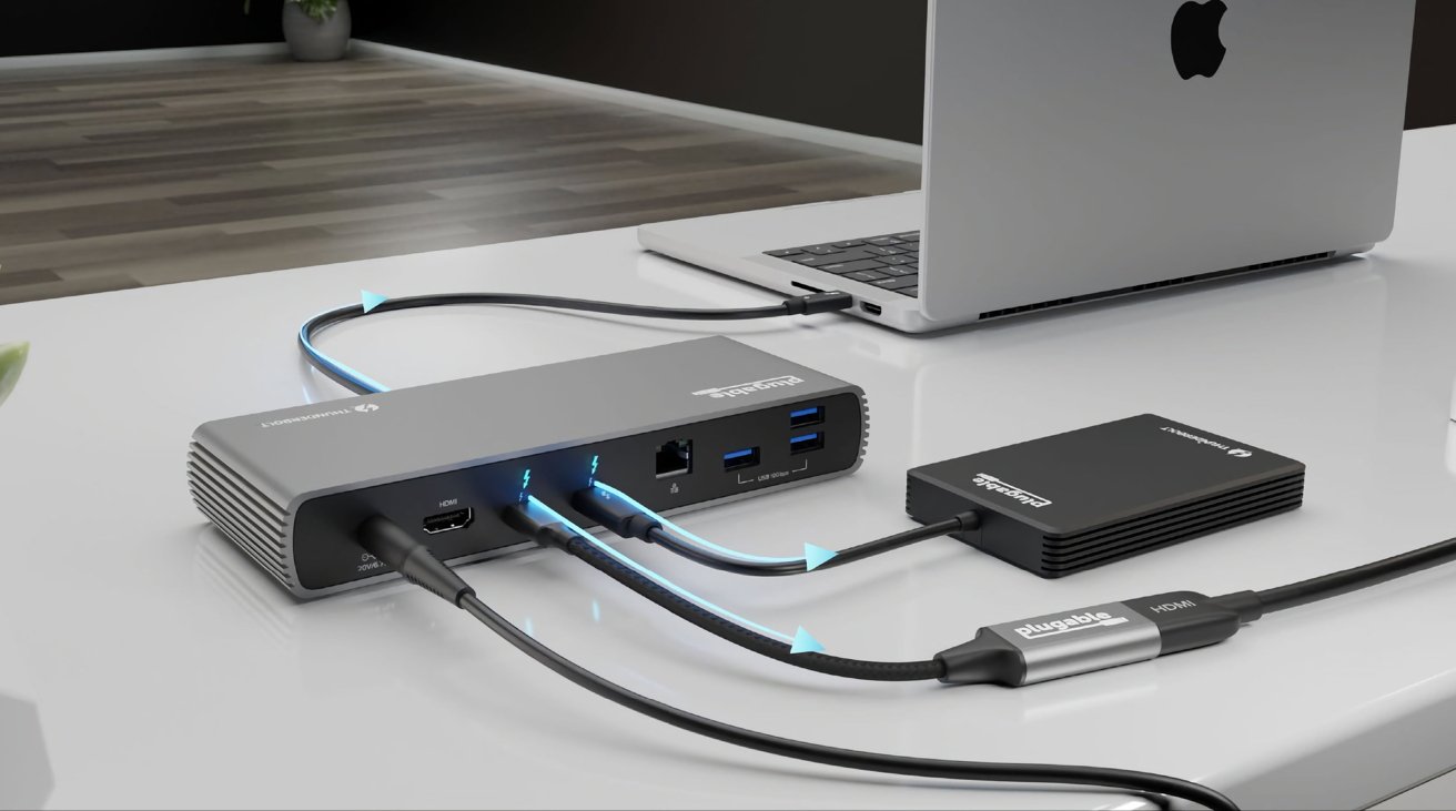 Plugable Thunderbolt 4 and USB4 Docking Station offers 100W and dual 4K support