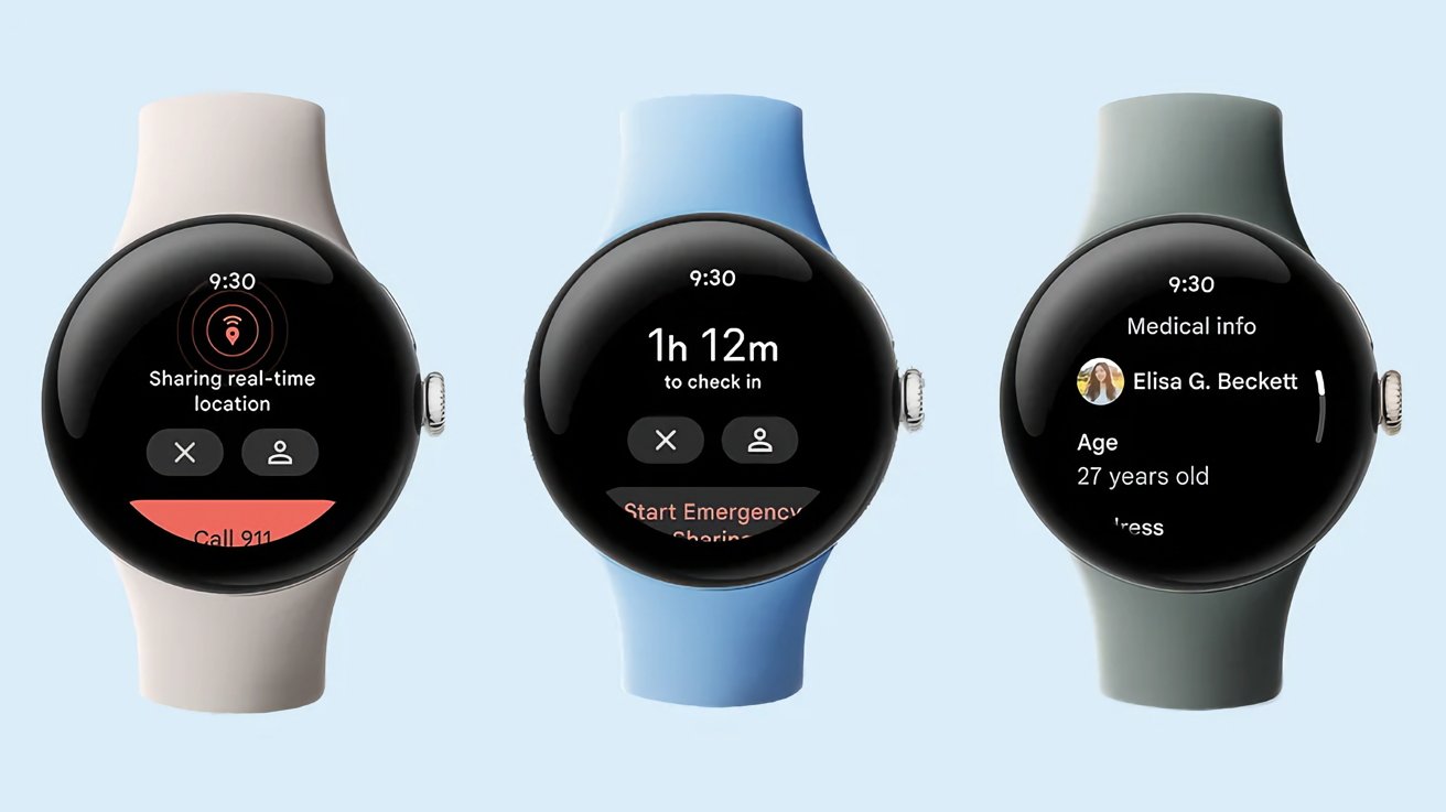 A few colorways of the Google Pixel Watch 2