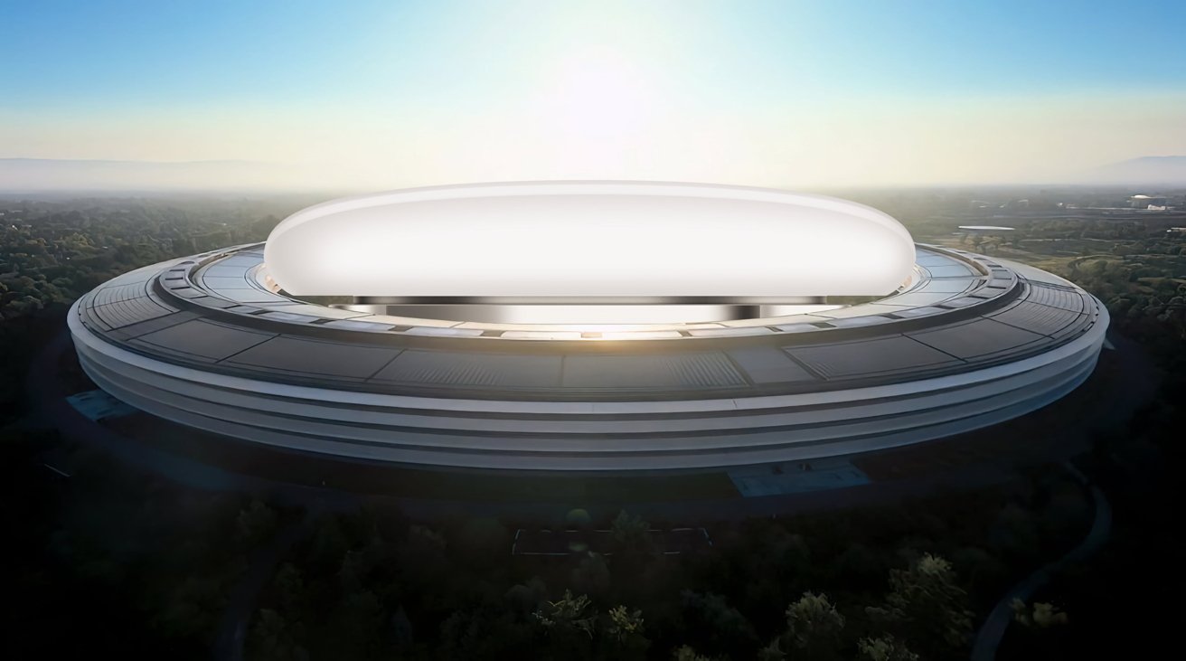 A very large AirTag inserted into Apple Park. 