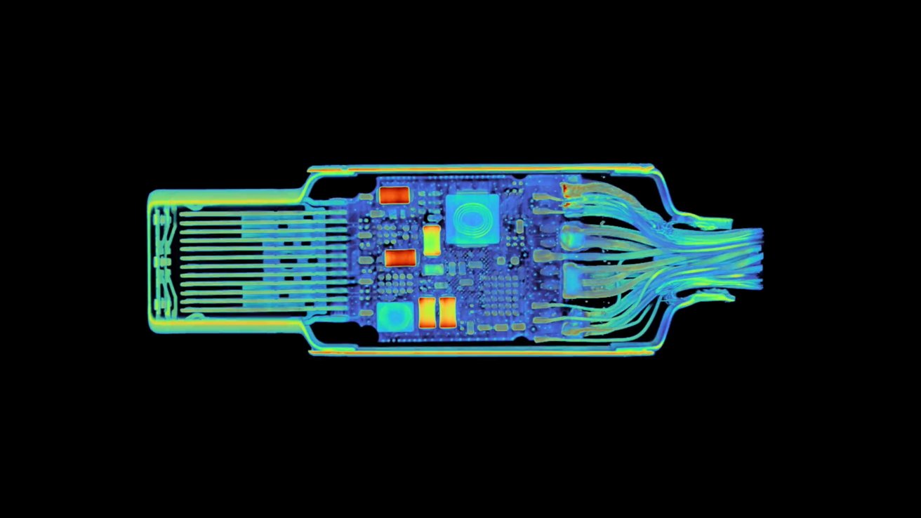 X-rays show crazy complexity of Apple's Thunderbolt 4 cable