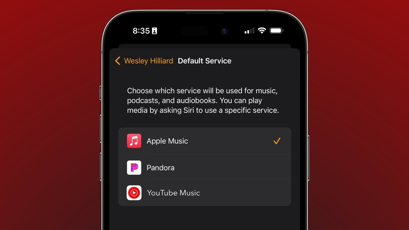 Which music services are supported on the HomePod?