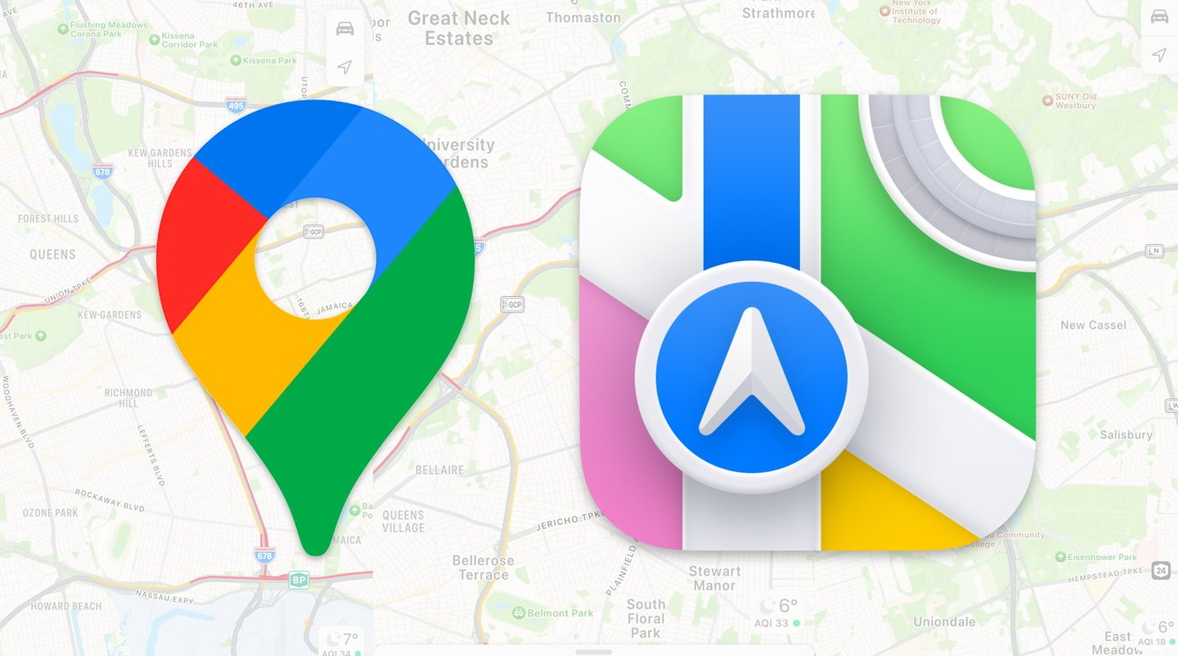 Google Maps and Apple Maps icons