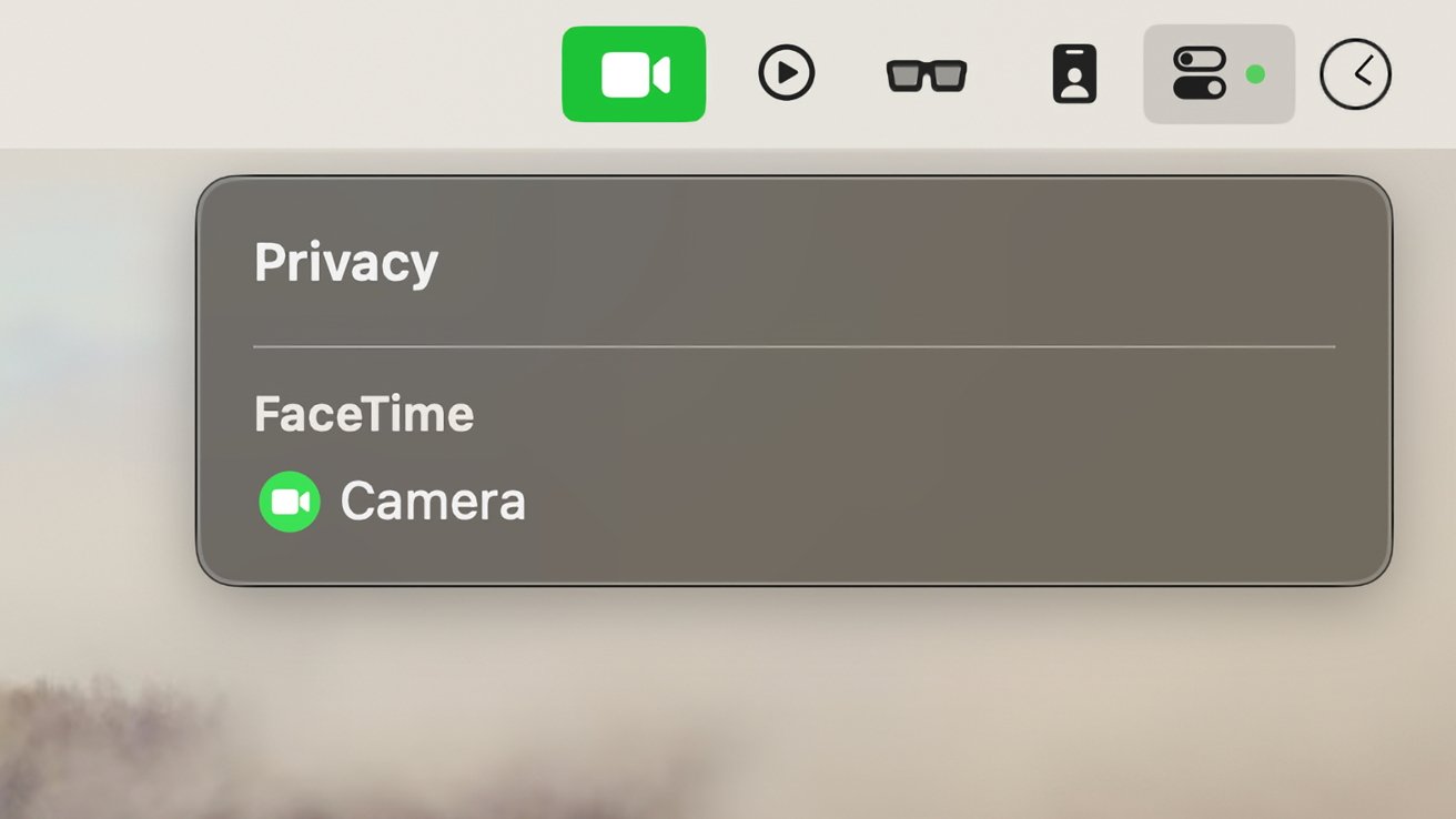 A green dot privacy indicator