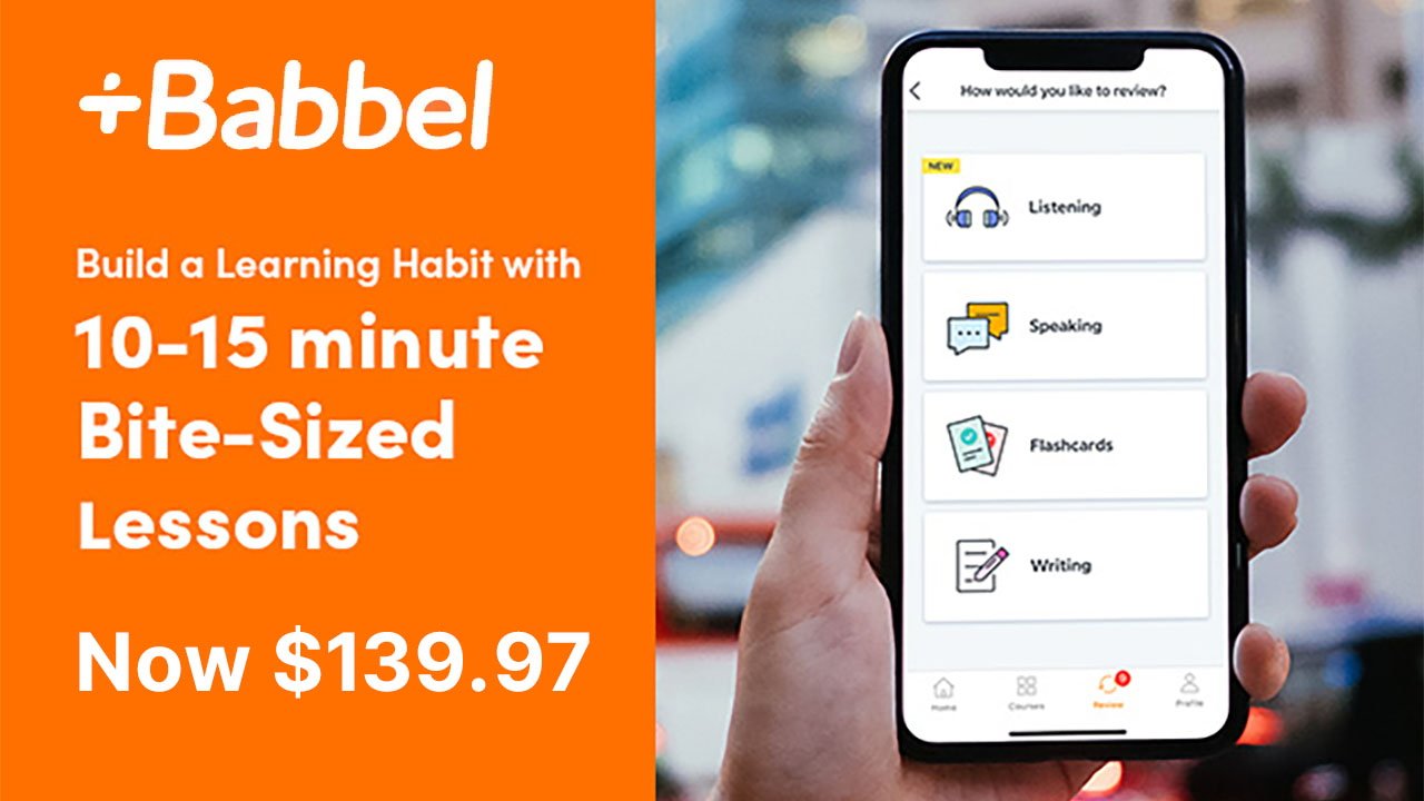 Lifetime Babbel subscription plunges to $139.97