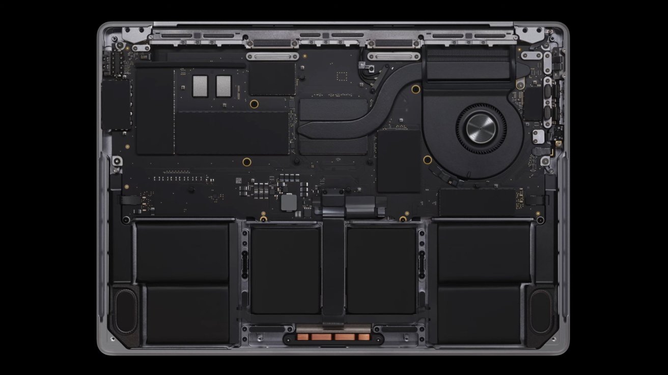The inside of the new 14-inch MacBook Pro