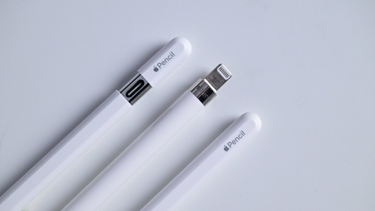 Different ends of the various Apple Pencil models