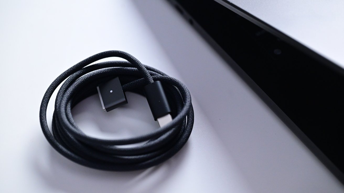 MacBook Pro 14-inch M3 Pro review: Space Black MagSafe 3 cable