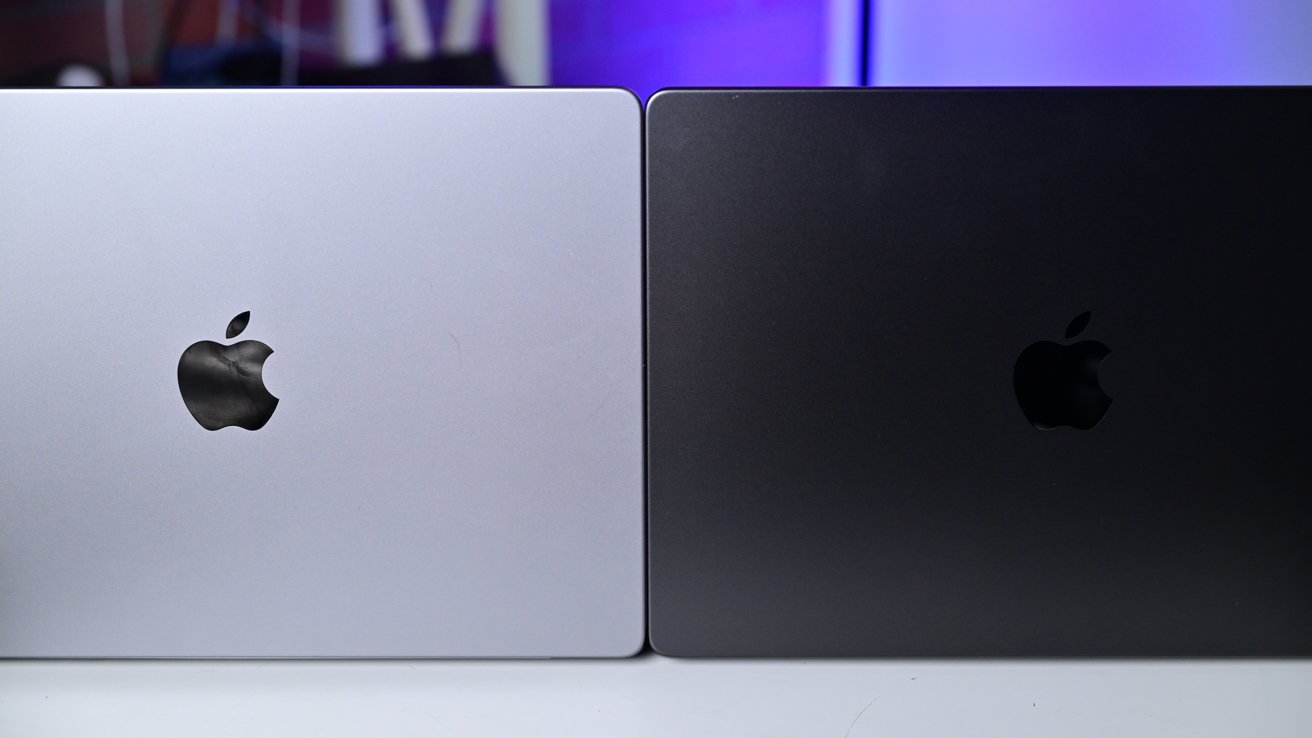 MacBook Pro 14-inch M3 Pro review: Space Gray (left) versus Space Black (right)