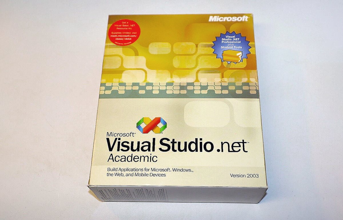 An early Academic version of Visual Studio .NET from 2003.