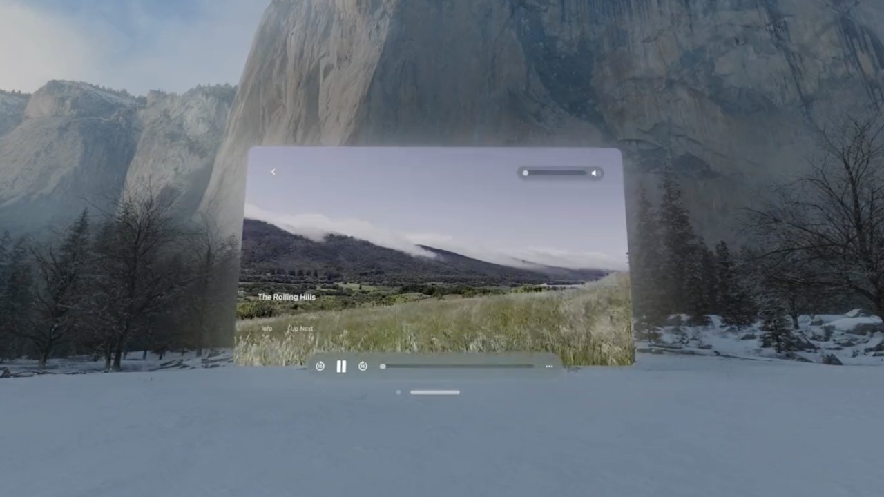 Watching a video in the Yosemite Environment
