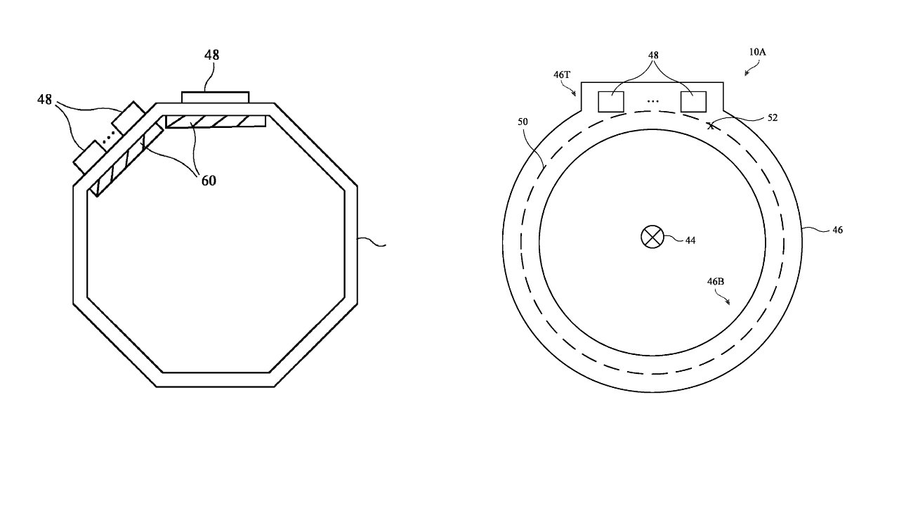 Detail from the patent showing ring-shaped and ring-sized smart devices, but the technology can be used for much more
