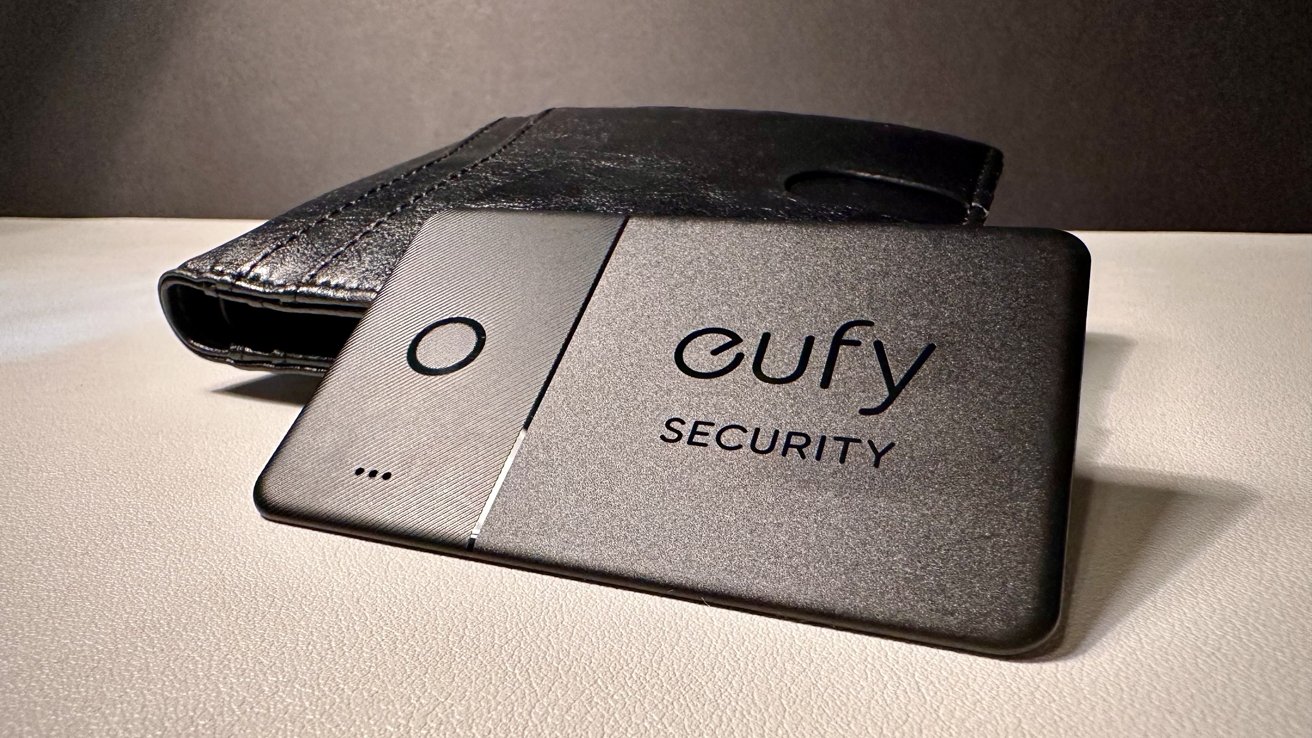 Eufy SmartTrack Card review: Card resting on top of wallet