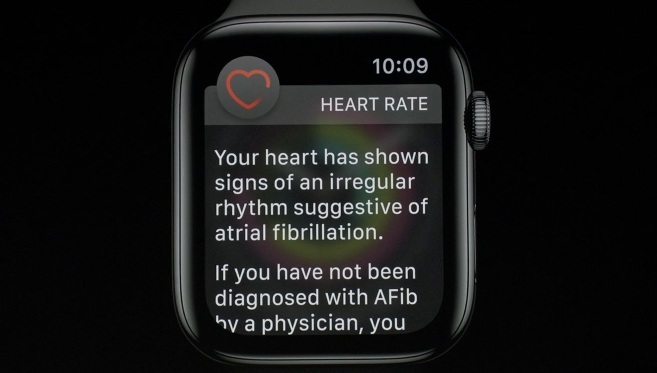 An example of an Apple Watch heart rate notification