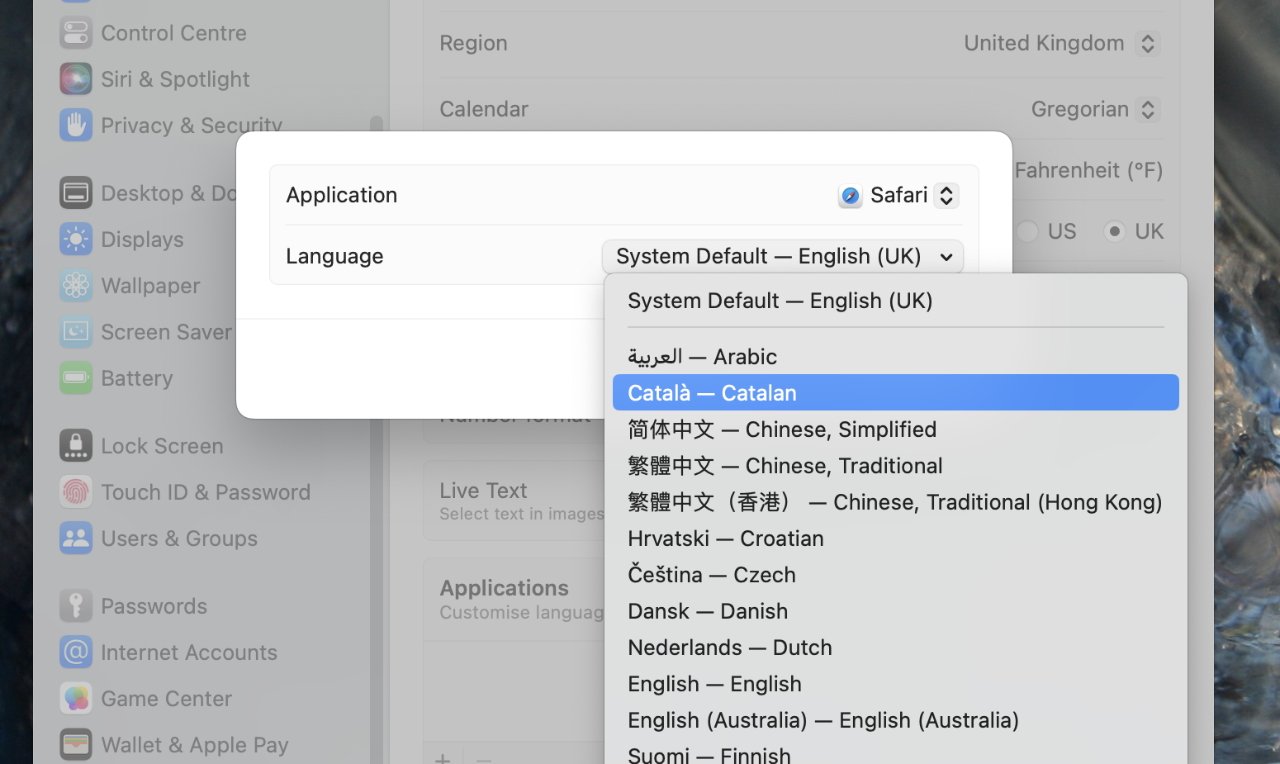 You can set as many different apps in as many different languages as you'd like, all without modifying the system language.