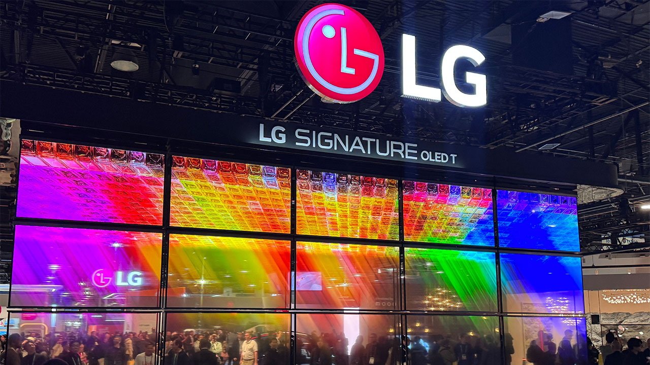 LG Signature OLED T on display at CES 2024