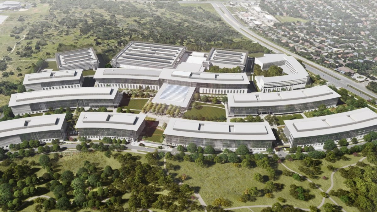 A rendering of Apple's plans for its $1B Austin, Texas campus.