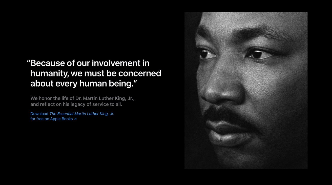 Apple's homepage for Dr. Martin Luther King Jr. Day 2024