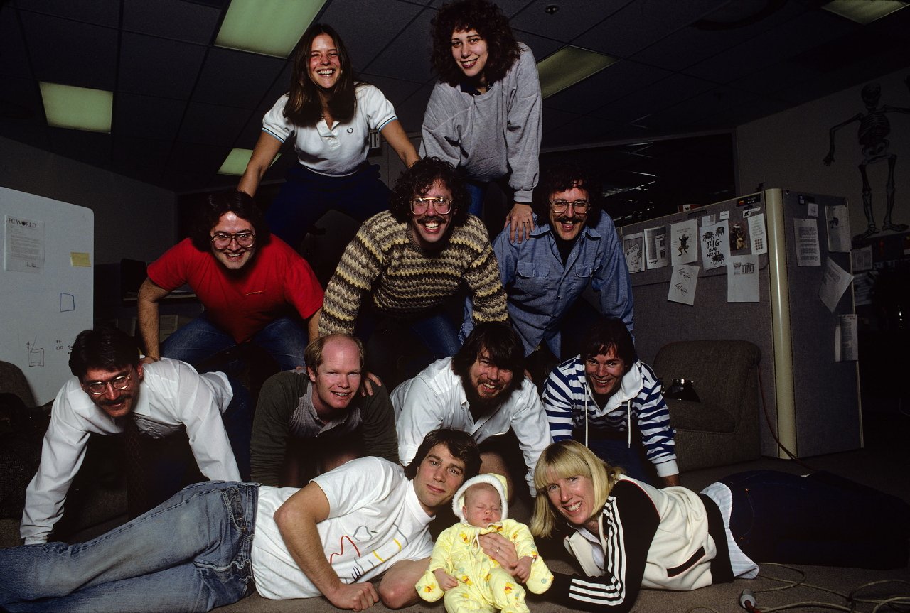 The original Mac software team photographed for 