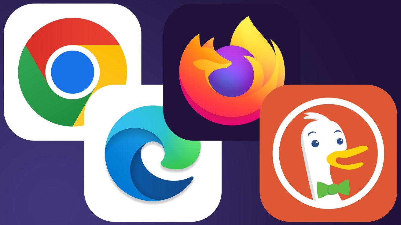 Chrome, Edge, Firefox, and DuckDuckGo browser icons